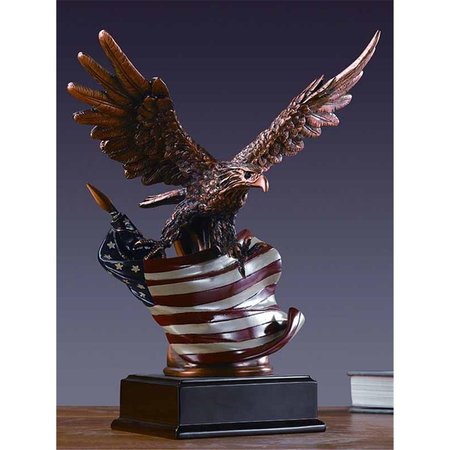 MARIAN IMPORTS Marian Imports 51138 Eagle with Flag Sculpture - 10 x 13 in. 51138